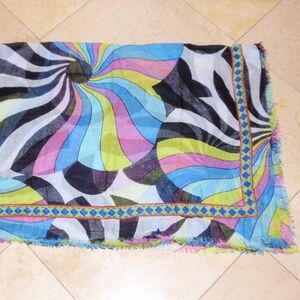 Franco Ferrari Reiti Multi Color Stole Wrap Scarf